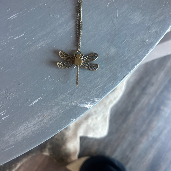 Dragonfly Necklace with Turquoise Stone - Picture 3 of 3